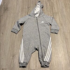 Adidas Infant Gray Hooded Romper